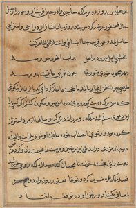 Stránka z Příběhů papouška Tuti-nama: textová stránka, c. 1560. od Unbekannt
