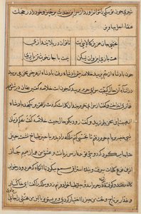 Stránka z Příběhů papouška Tuti-nama: textová stránka, c. 1560. od Unbekannt