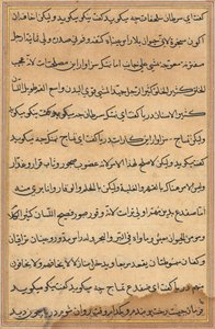 Stránka z Příběhů papouška Tuti-nama: textová stránka, c. 1560. od Unbekannt