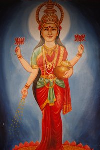 Obraz zobrazující bohyni Lakshmi, Haridwar, Indie od Unbekannt
