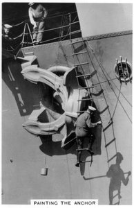 Malování kotvy letadlové lodi HMS Courageous, 1937 od Unbekannt