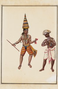 Dvojice mužských chrámových tanečníků, 1820-1825 od Unbekannt