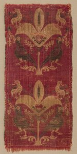 Palmety a ptáci z tuniky nebo záclony, 500-600. od Unbekannt