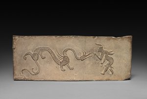Panel z Model Cooking Spove: Fairy Feeding Lingzhi Fungus to a Dragon, 1. Century BC. od Unbekannt