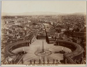Panorama z dómu svatého Petra, Řím, c. 60. léta 19. století. od Unbekannt