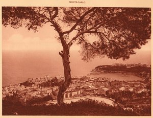Panorama Monte-Carlo pořízené z Turbie Road, 1930. od Unbekannt