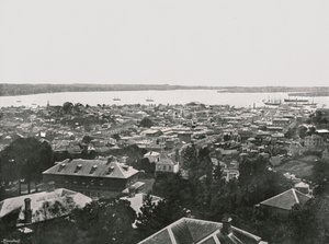 Panoramatický výhled z kopců, Auckland, Nový Zéland, 1895. od Unbekannt