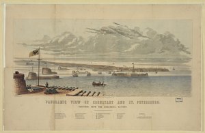 Panoramatický výhled na Kronštadt a Petrohrad od Unbekannt
