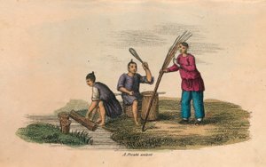 Výroba papíru v Číně, AD 105, c1850 od Unbekannt
