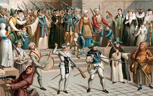 Paříž během ligy La Ligue, 1590 19. století od Unbekannt