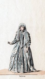 Trpělivost, kostýmní návrhy pro Shakespearovu hru, Jindřich VIII., 19. století od Unbekannt