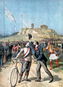 Paul Masson, vítěz cyklistického závodu na olympijských hrách v Aténách 1896 od Unbekannt