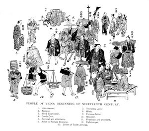 Lidé z Edo, Japonsko, c1800 1904 od Unbekannt