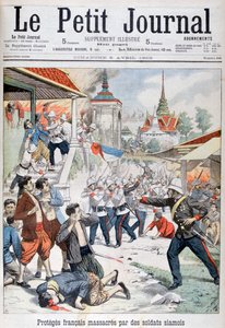 Lidé pod francouzskou ochranou zmasakrováni siamskými vojáky, Siam, 1903 od Unbekannt