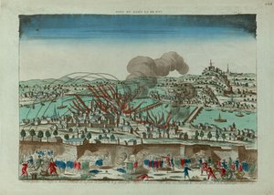 Perspektivní pohled na obléhání a bombardování města Lyon v říjnu 1793, c. 1793. od Unbekannt