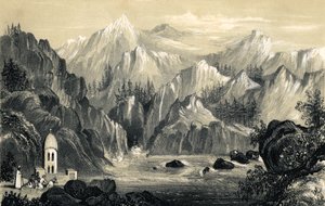 Poutníci u pramene Gangy, Indie, 1847 od Unbekannt