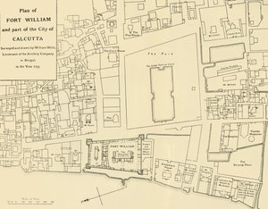 Plán Fort William a části města Kalkaty, 1925. od Unbekannt
