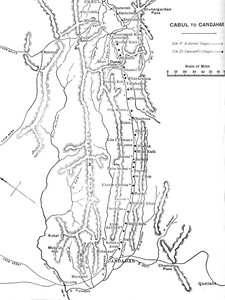 Plán pochodu generála Robertse z Kábulu do Kandaháru, c1880 od Unbekannt