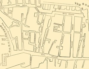 Plán části Westminsteru mezi 1734 a 1748 - Před erekcí Great George Street od Unbekannt