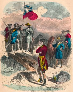 Zasazení královské vlajky na ruiny Fort Duquesne, 1758 od Unbekannt