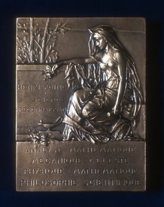 Plaketa připomínající smrt Henriho Poincareho, francouzského matematika, 1912 od Unbekannt