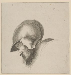 Deska 10: hlava vojáka, ze Základy kreslení I principii del disegno, po roce 1641. od Unbekannt