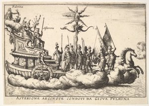 Talíř 16: Argonaut Asterion vedený mladou postavou blesku Asterione argonote con..., 1664. od Unbekannt