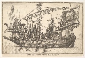 Talíř 18: Orfeus vedený Bacchem Orfeem condotto da Bacco, ze série The magnifice..., 1664. od Unbekannt