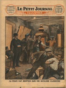 Policejní razie v nelegálním lihovaru, 1930. od Unbekannt