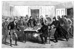 Policejní razie v National Rent Offices v Loughrea, Irsko, 1887 od Unbekannt