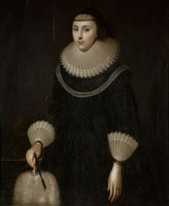 Portrét Dámy S Vějířem, 1600-1650. od Unbekannt
