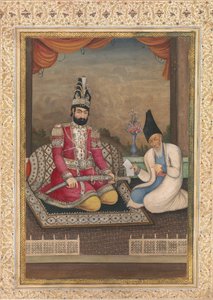 Portrét Muhammada Shah Qajar a jeho vezíra Haj Mirza Aghasi, druhá čtvrtina 19. století. od Unbekannt