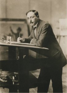 Portrét Thomase Theodora Heineho 1867-1948 v jeho ateliéru, kolem roku 1913. od Unbekannt