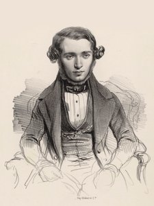 Portrét pianisty a skladatele Jacoba Rosenhaina 1813-1894, 1845. od Unbekannt