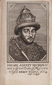 Portrét ruského cara Alexise I. Michajloviče 1629-1676 Od: Současný stav Ruska od Samuela Collinse, 1664 od Unbekannt