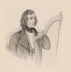Portrét harfisty a skladatele Eliase Parishe Alvarse 1808-1849, 1830. od Unbekannt
