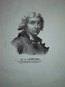 Portrét básnířky a dramatiky Marie-Josepha Chéniera 1764-1811 od Unbekannt