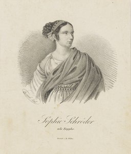 Portrét zpěvačky a herečky Sophie Schröder 1781-1868 jako Sapfó, 1833. od Unbekannt