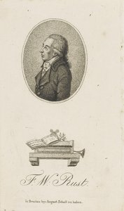 Portrét houslisty a skladatele Friedricha Wilhelma Rusta 1739-1796, c. 1800. od Unbekannt