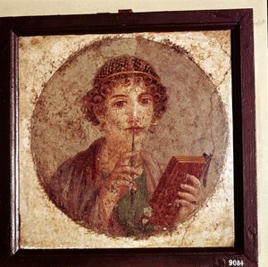 Portrétní malba Sapfó, Pompeje, Itálie od Unbekannt