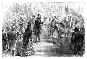 Předání meče Giuseppe Garibaldimu v Crystal Palace, 1864, konec 19. století od Unbekannt