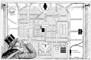 Prezident Kruger se dívá na plán Nové Pretorie, 1900 od Unbekannt
