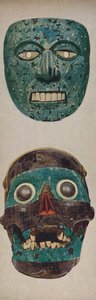 Primitivní kultury v rituálních a festivalových maskách - Quetzalcoatl a Tezcatlipocaa, c1935 od Unbekannt