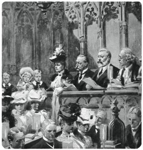 Princ Albert na děkovné bohoslužbě opatství za bezpečný návrat jeho rodičů z Indie, 1906 1937 od Unbekannt