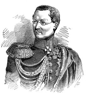 Princ Gortschakoff, generální vrchní velitel ruských sil v Podunajských knížectvích, 1853 od Unbekannt