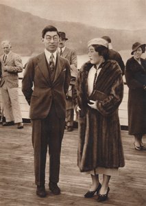 Princ a princezna Chichibu přijíždějící na Queen Mary, 12. dubna 1937 od Unbekannt