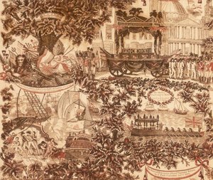 Tištěný plátěný panel zobrazující pohřební průvod lorda vikomta Nelsona, 1806 od Unbekannt