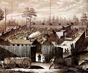 Vězeňská palisáda v Andersonville, Georgia, Americká občanská válka, 1861-1865 od Unbekannt