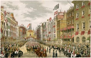 Procesí na Strand, Westminster, Londýn, 1863 od Unbekannt