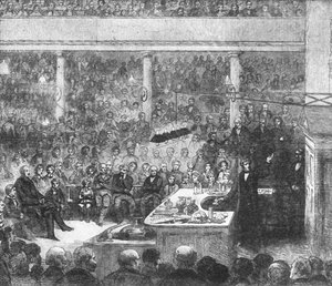 Profesor Faraday přednáší na Královském institutu...1856, 1901. od Unbekannt